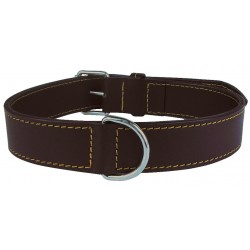 CUIR DOUBLE Collier Marron...